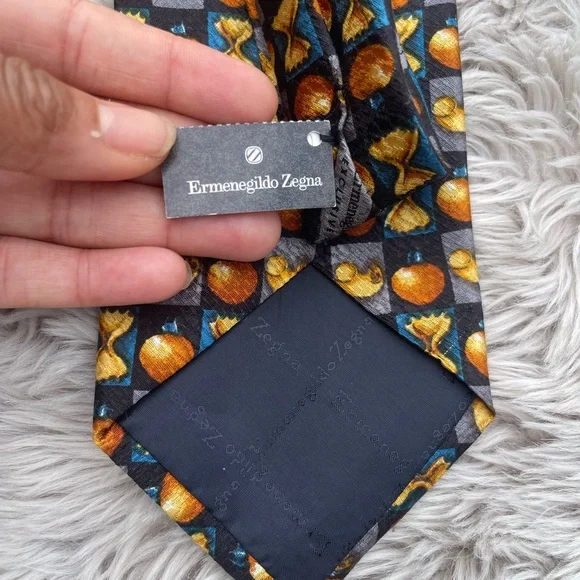 Ermenegildo Zegna Necktie 100% Silk Made In Italy - Picture 3 of 8